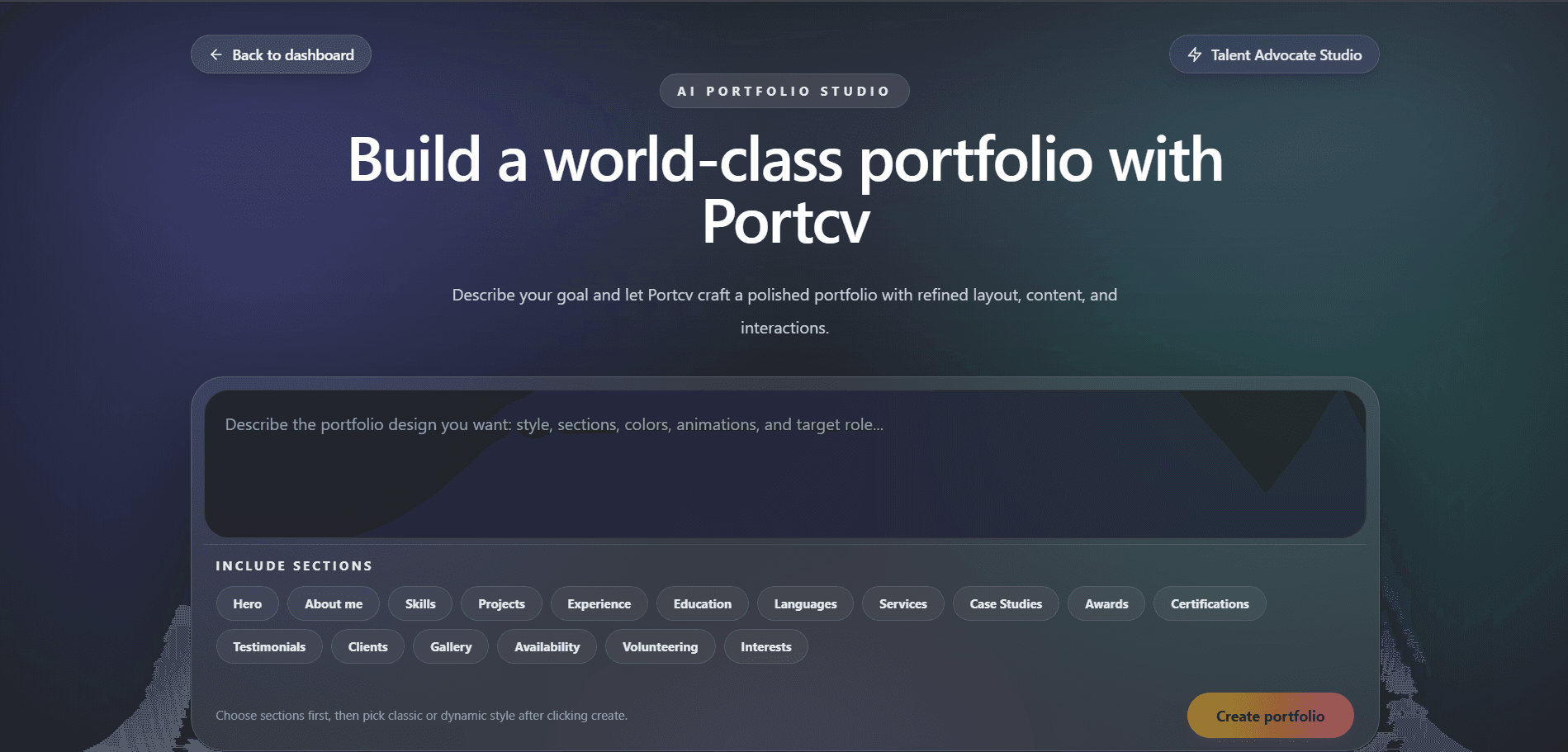 AI Portfolio Generator Preview