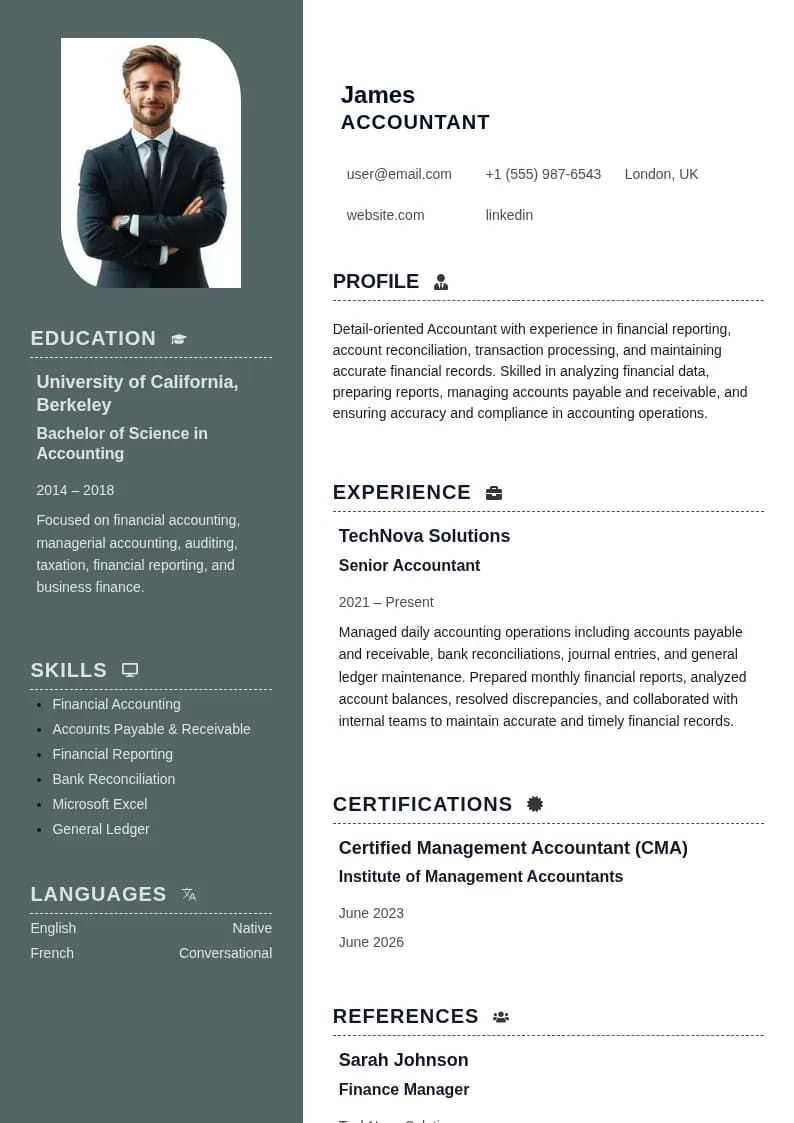 Accountant Resume resume template preview