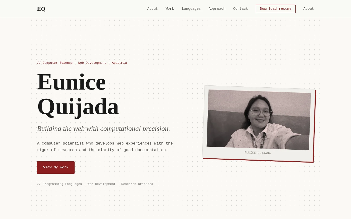 Eunice Quijada - Computer Science portfolio preview